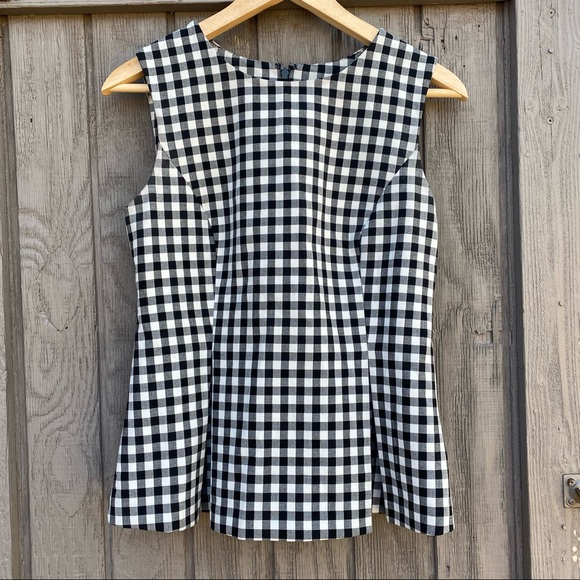 Diane von furstenberg Mallorie gingham peplum top size 4 - Picture 10 of 10